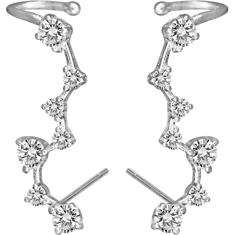 New Hot Fashion 925 Sterling Silver Star Zircon Earrings for Women Girls Gift Fashion Statement Jewelry Korean Earrings