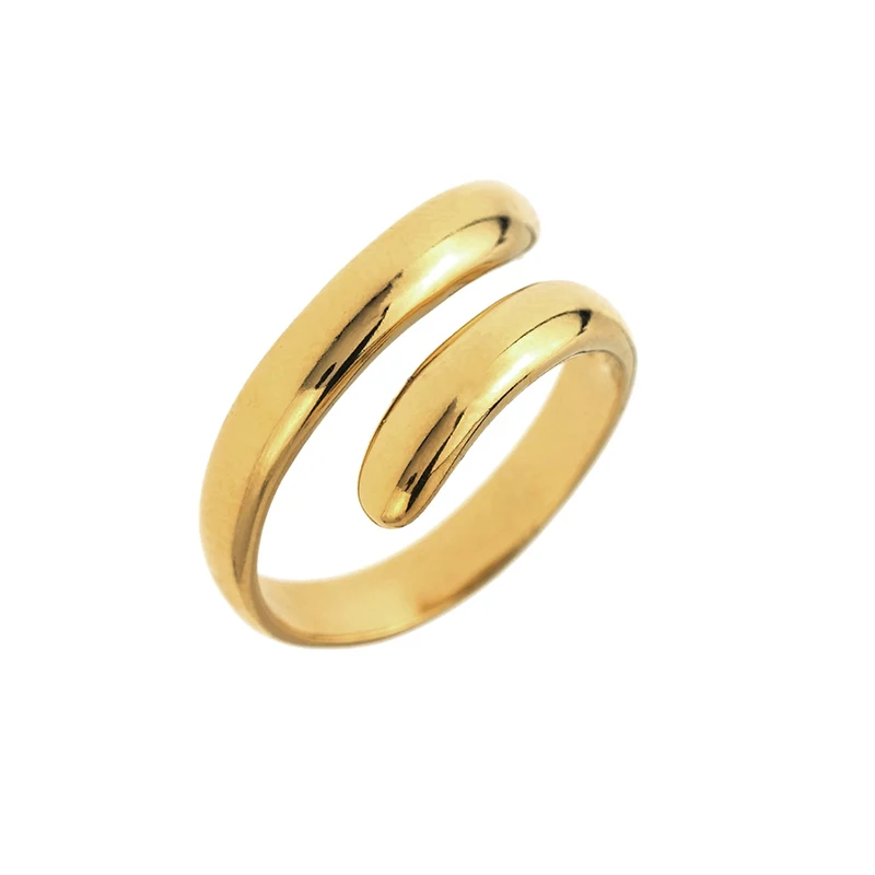

2021 18k gold-plated S925 sterling silver fashion glossy spiral ring