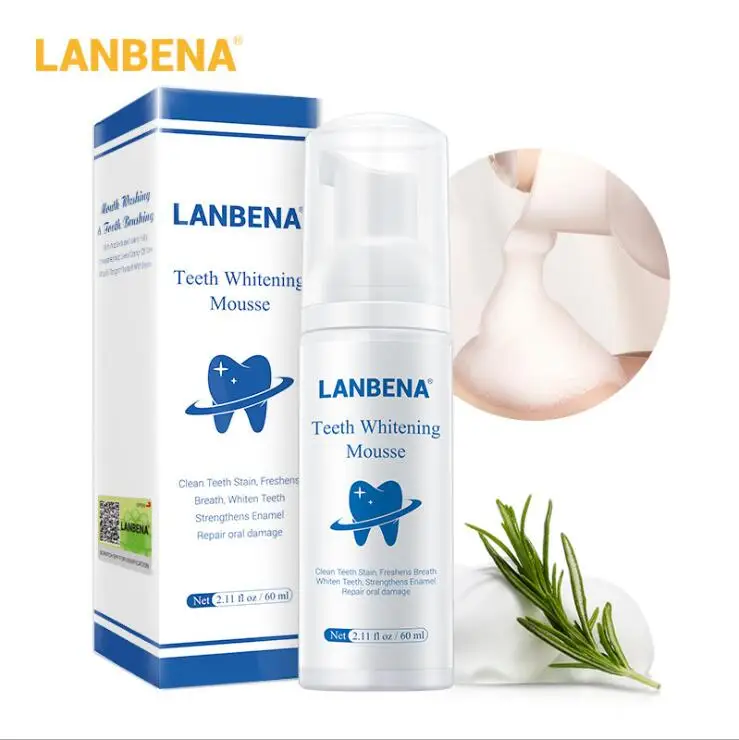 

LANBENA Teeth Whitening Mousse Remove Stains Tooth Cleaning White Teeth Oral Hygiene Toothpaste Bleaching Dental Tool Teeth Care