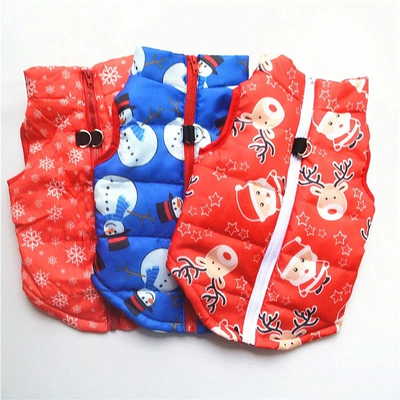 

Christmas Pet Costume Snowman Reindeer Print Quality Coat Vest