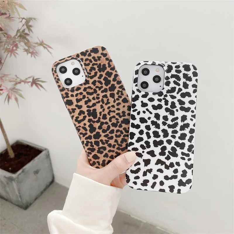 

Retro Leopard Print Phone Case For iPhone 12 Pro Max XS XR Fashion Cases coque For iPhone 11 7 SE 2020 Soft IMD back cover