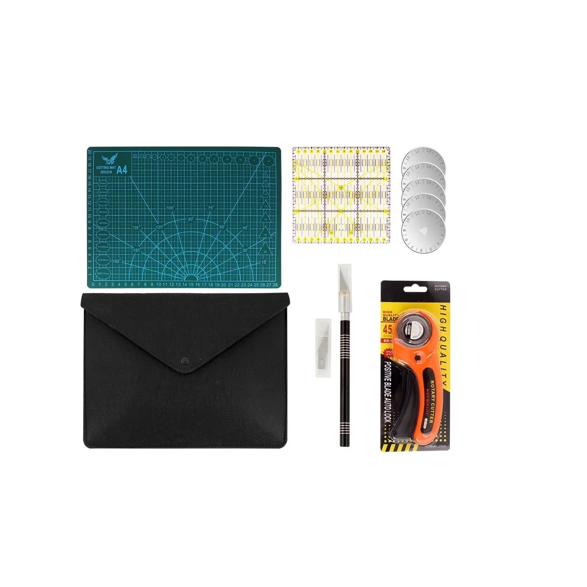 

No.98 Crafts Rotary Sewing Cutting Set Rotary Cutter Sewing Kit with Cutting Mat