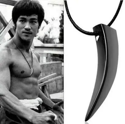 

Obsidian Spike Nail Pendant with Special Male NecKLACE Jewelry Moon Shape Wholesale Leather Chain, Gold color