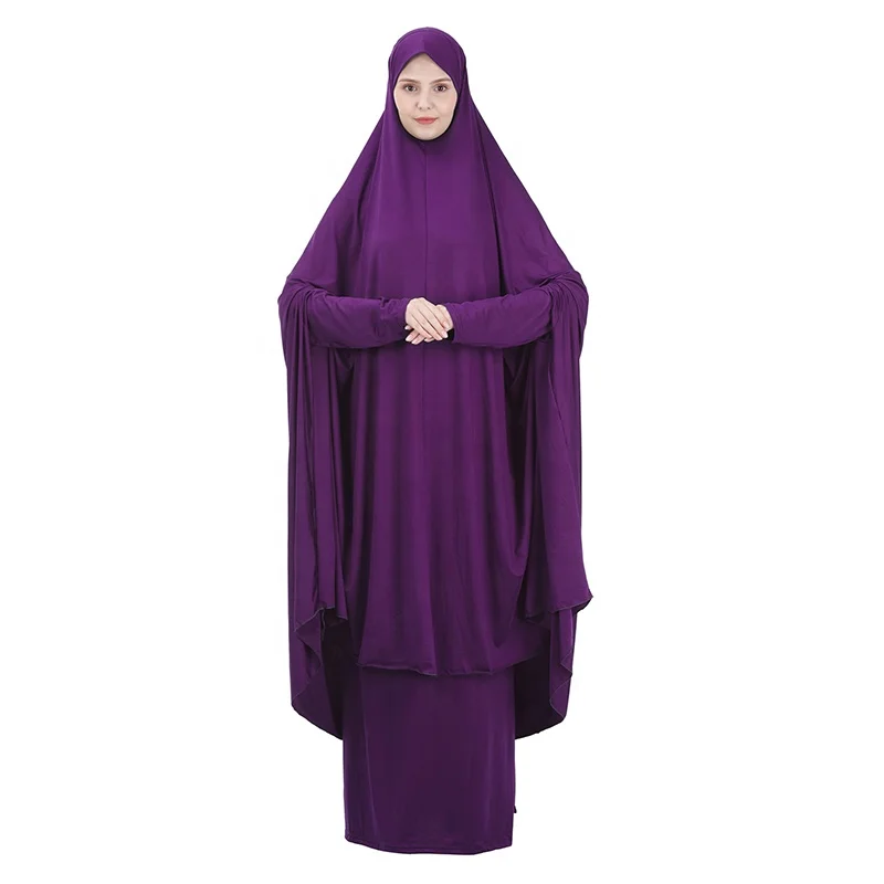 

Hot Sale Muslim Islamic Dubai Plain Long Ramadan Pray Khimar Hijab Abaya Dress Garment, Picture color