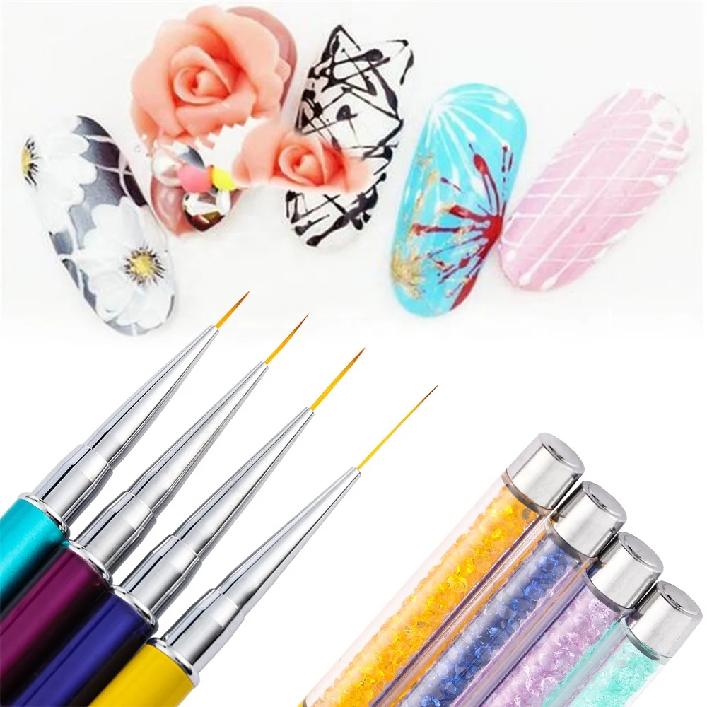 

Gradient Nail Polish Stripes Grid Drawing Liner Manicure DIY Varnishes Tools UV Gel Painting Pen French Lines Nail Polish Pen, Pictures showed