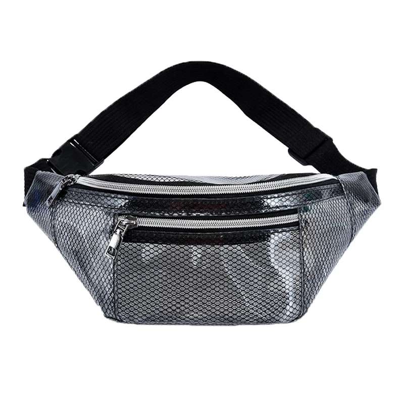 

New design 2021 wholesale customize PVC transparent travel sports running sling waist bags for men, Selectable colors
