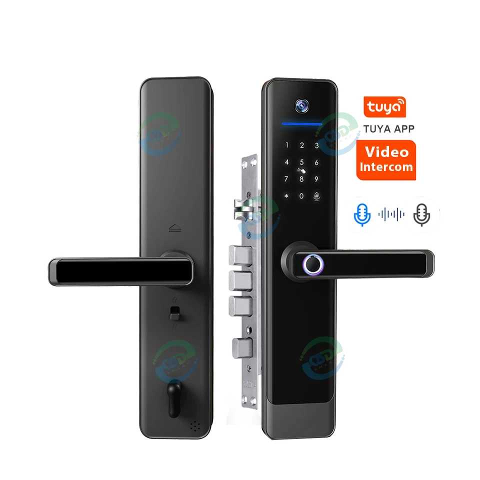 

Intelligent Digital Fingerprint Door Lock Tuya WiFi App Home Remote Unlock with Video Intercom Smart Lock and Doorbell