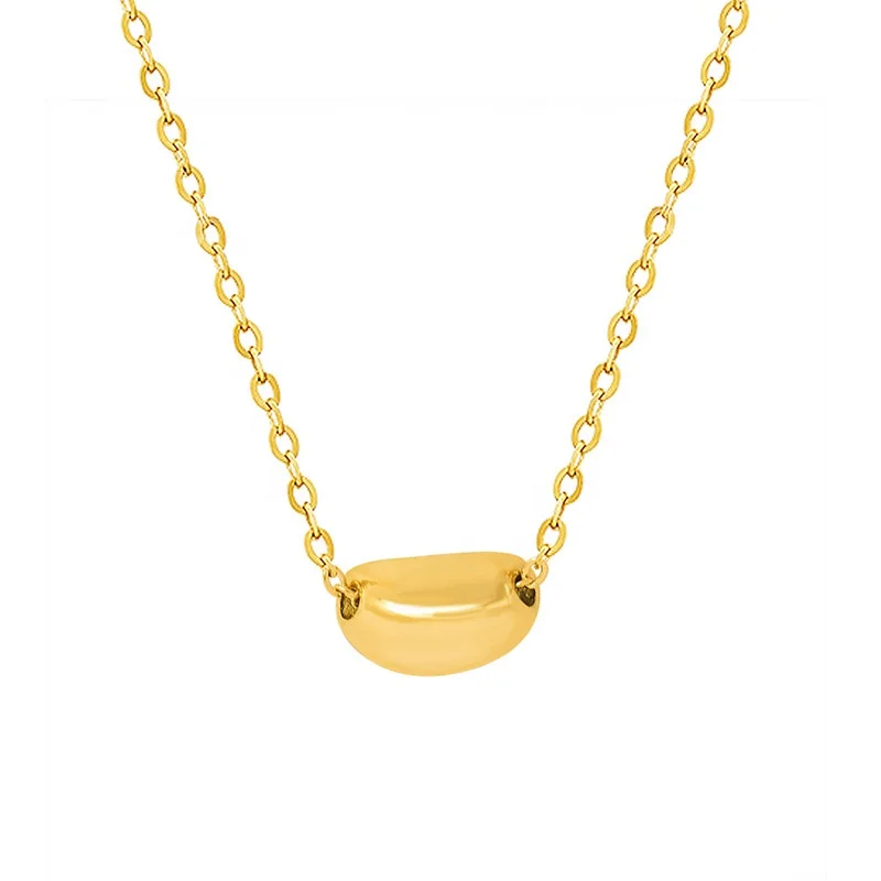 

Stainless Steel 18k Gold Plated Jewelry Necklace Gold Bean Sweater Chain