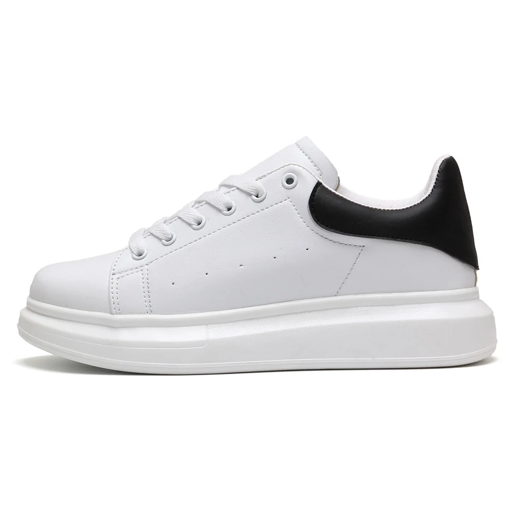 

Hot wholesale white with black or customizable color low cut sport walking sneaker