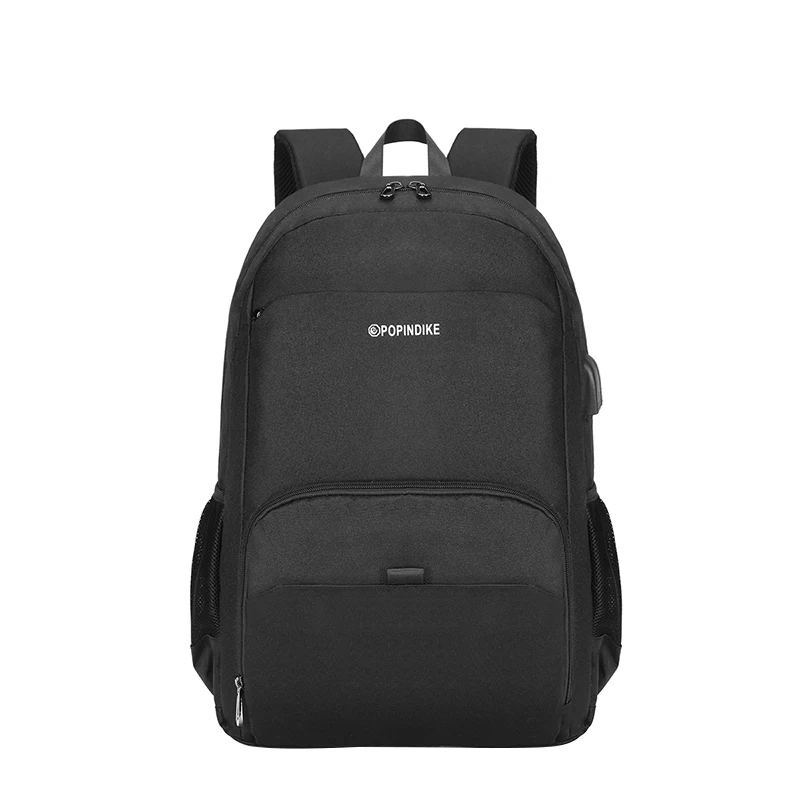

Wholesale Leisure Teenage Men College High School Schoolbag Black Laptop Backpack Bagpack With USB Charging port, Customizable