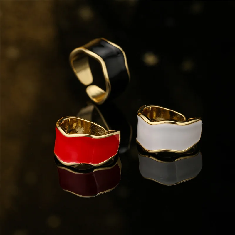 

Lotus new design gold filled jewelry color enamel ring brass mens rings, Gold/silver
