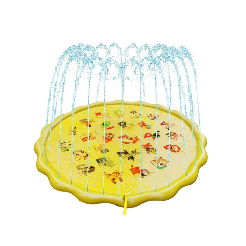 

Customized Outdoor Water Play Mat 170cm Round Inflatable Splash Sprinkler Pad Children Summer Fun, Customized color