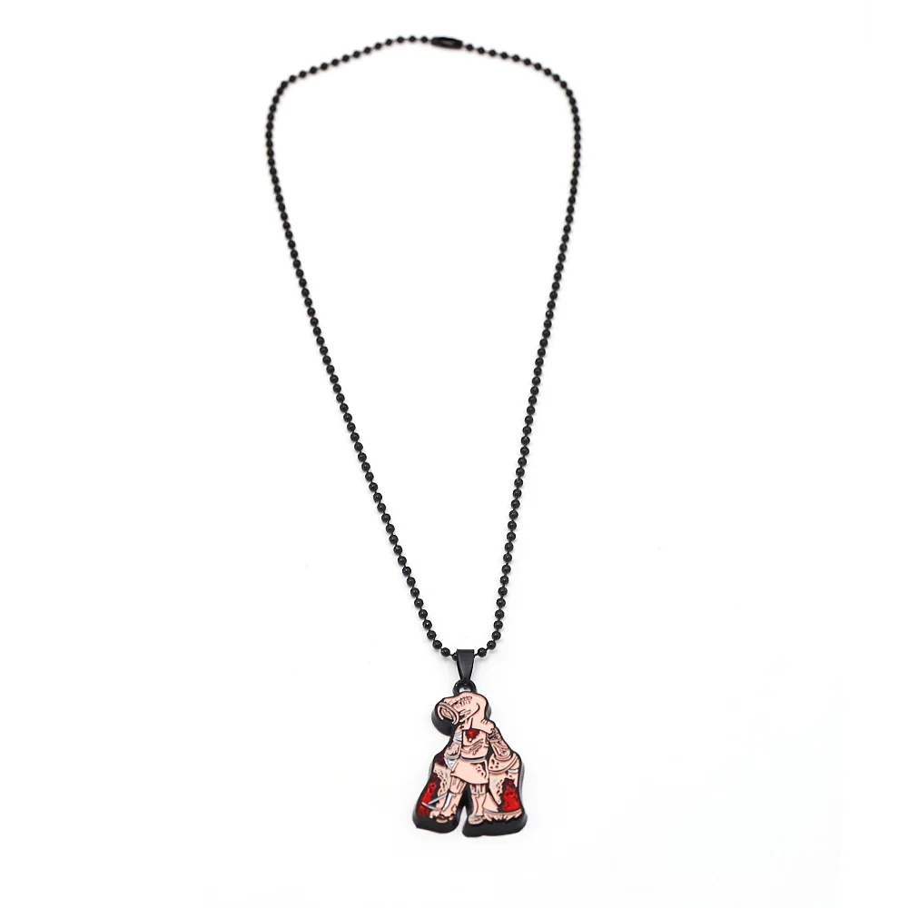 game silent hill 2 pyramid head necklace men metal red pyramid