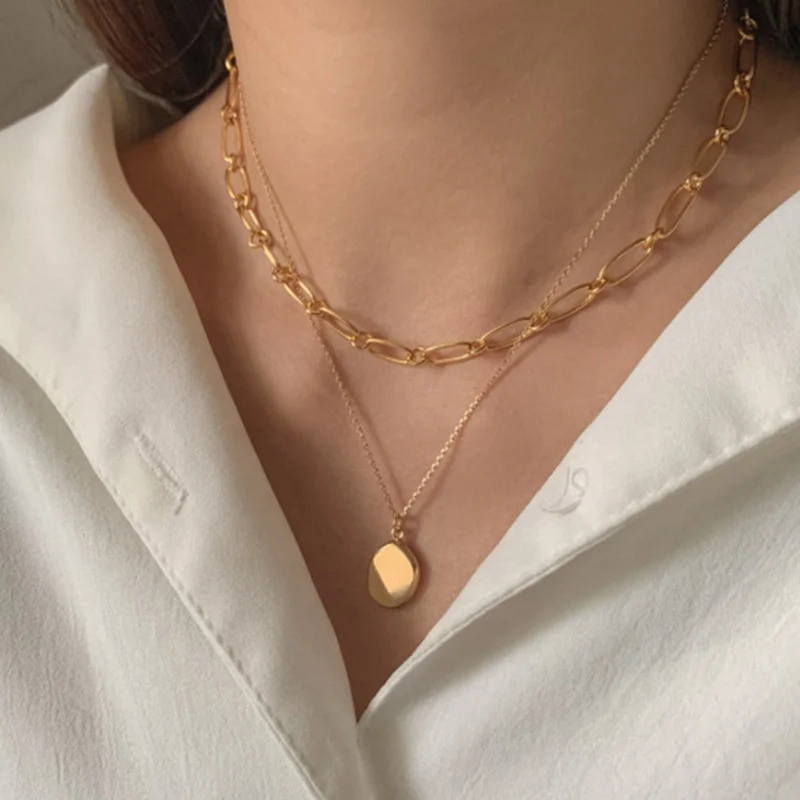 

18k Gold Jewelry Gold Choker Necklace Jwelery Women Wholesale, Gold color