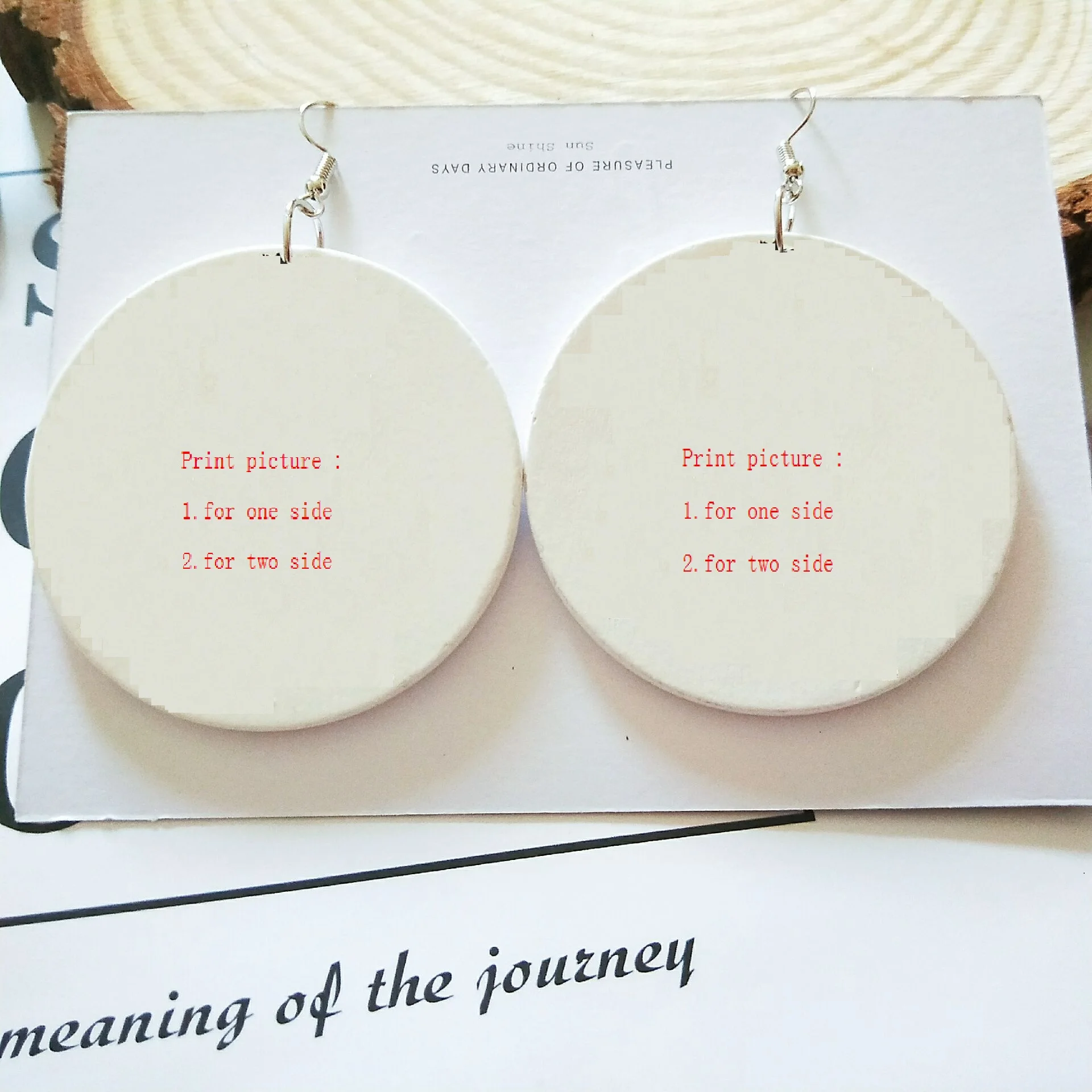 

Custom Pattern Round Wood Earrings