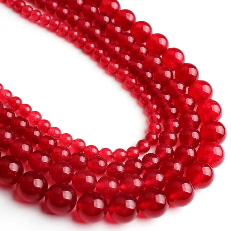 

Wholesale 6/8/10/12mm Stone Beads A+ Dark Red Chalcedony Round Loose Beads for Jewelry Making