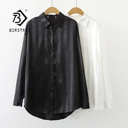 New Printing Shirt Girls Korean Spring Autumn Loose Blouse Long Sleeve Casual Turn Down Collar Single Breasted Tops T0D722T