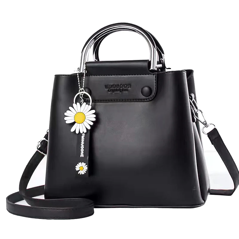 

DL125 21 New simple women bags handbags with flower pendant women hand bag leather handbag handbags, Red, black....