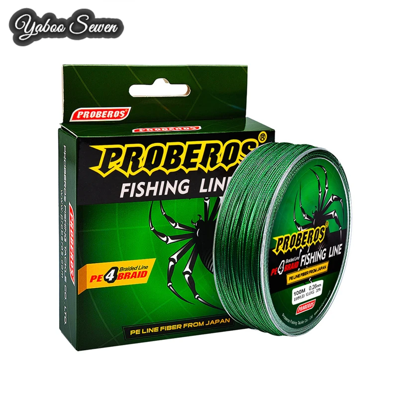 

100m 4 Strands  High Strength PE Fishing Line Single Colors, Red/yellow/gray/blue/green/mixed