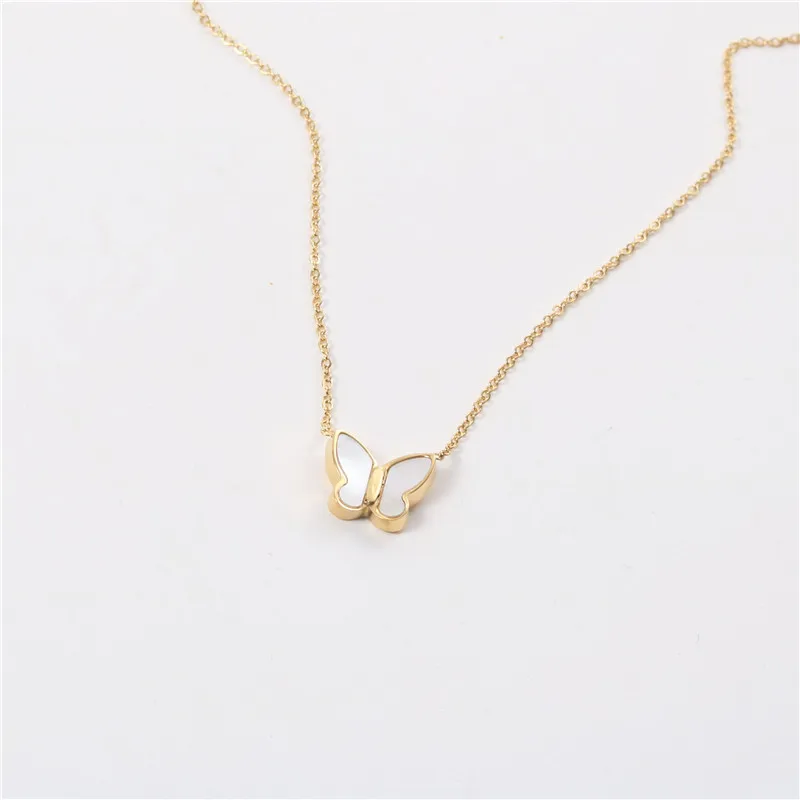 

High End PVD 18k Gold Plated Butterfly Necklace Stainless Steel Jewelry, Gold color
