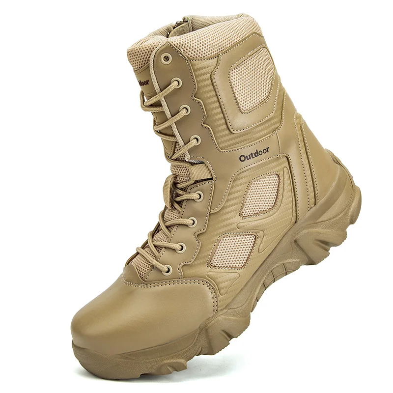 

Wholesale High Ankle American Style Leather Men Army Desert Cheap Swat Tactical Military Boots, Khaki