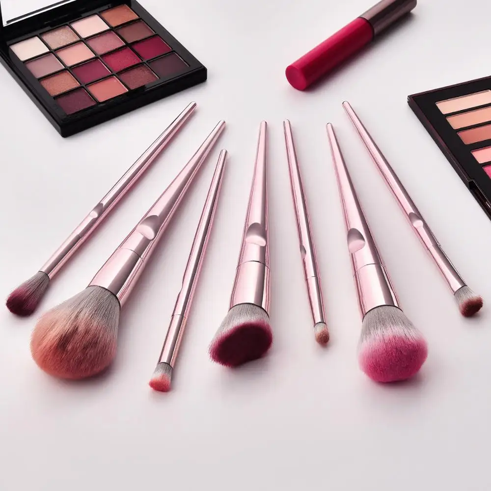 

10pcs PU Bag High Quality Professional Pure Custom Logo Private Label Synthetic Hair Silver Makeup Brush Set