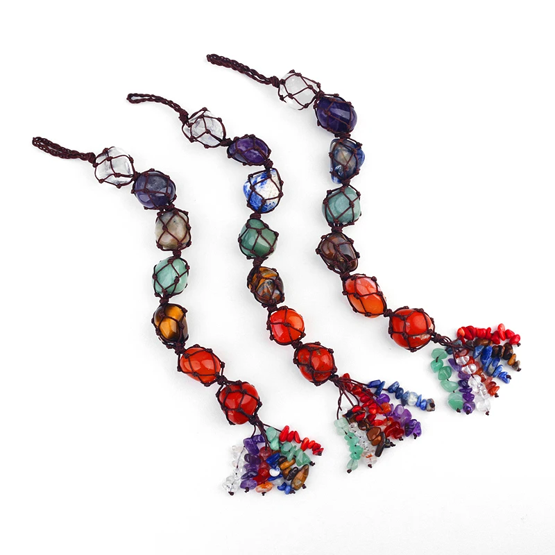 

Wholesale Natural Crystal Crafts Crystal Tumbles 7 Chakra Stone Set For Gifts