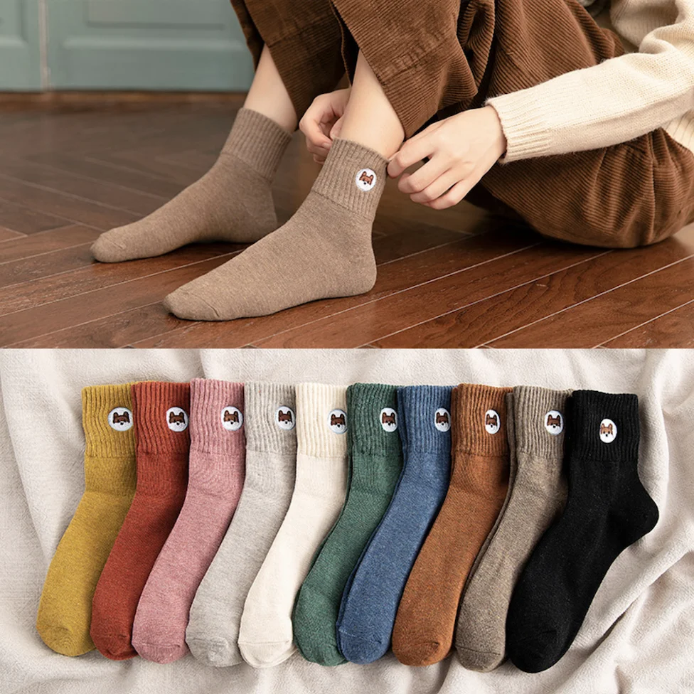 

BR Wholesale custom women designer socks animal cartoon fashion cute cotton ankle funny happy winter girl sock manufacturer, Picture shown