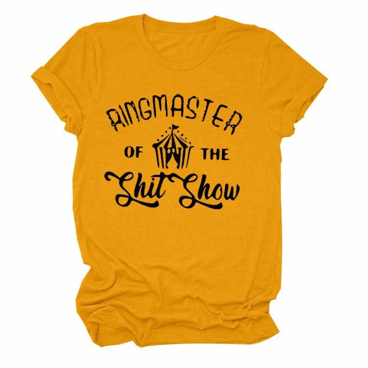 

Casual Simple Letter Printing Short Sleeve Round Neck Loose T-shirt, Picture color