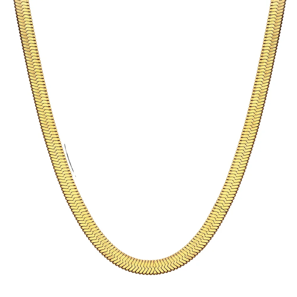 4mm Dainty Stainless Steel Choker Necklace Stacking Jewelry Medallion Snake Chain Necklace
