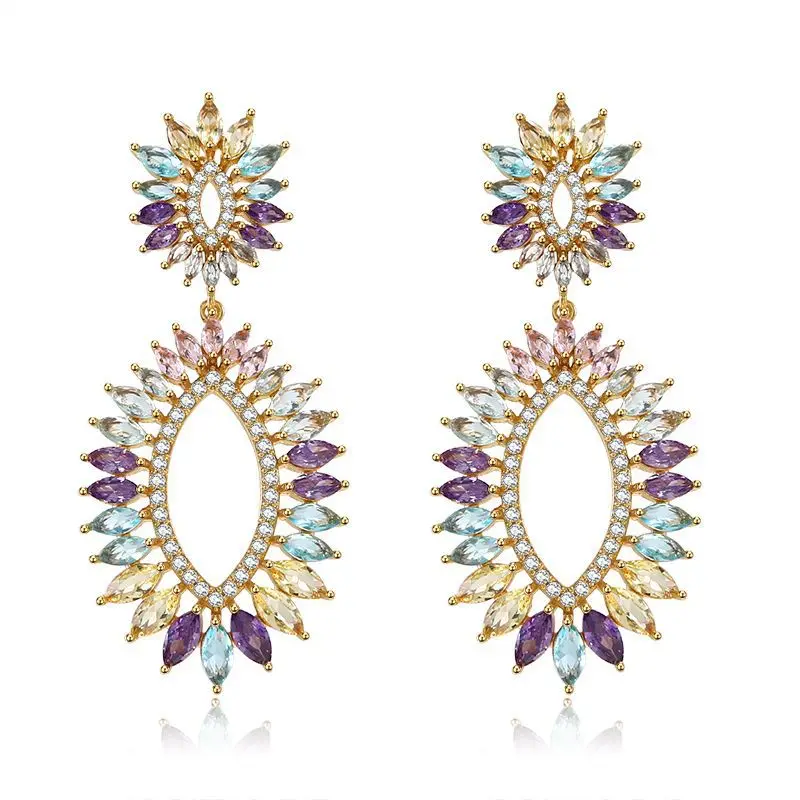 

Personalized high-end fashion crystal shiny luxury earrings 2020