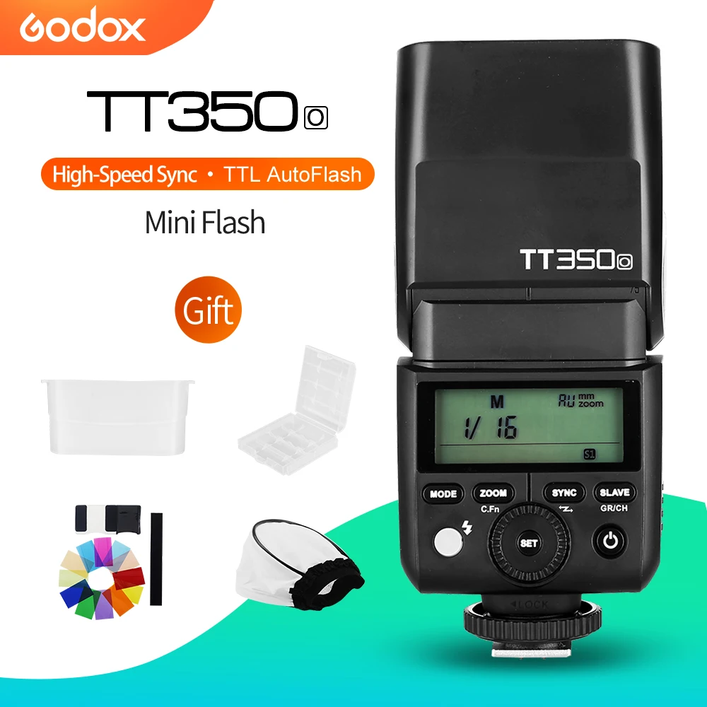 

inlighttech Godox Mini Speedlite TT350C TT350N TT350S TT350F TT350O TT350P Camera Flash TTL HSS for Fuji Pentax, Black