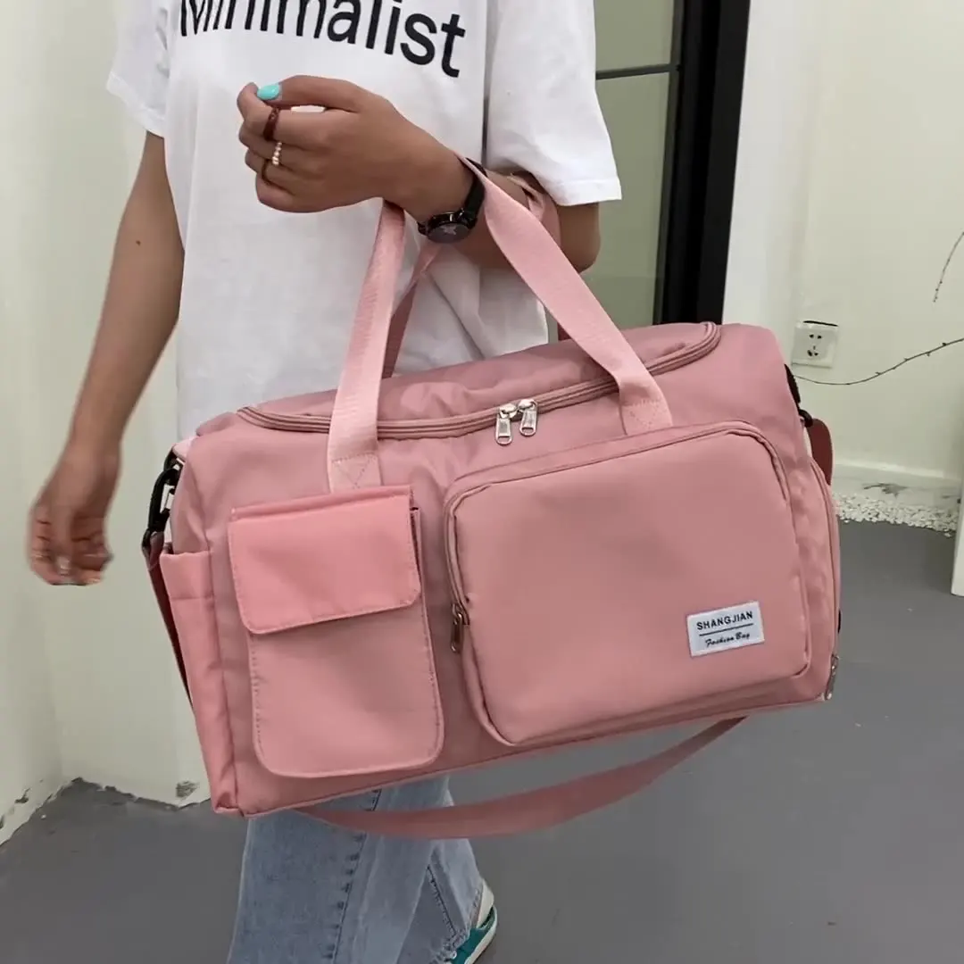 

New Custom Weekend Waterproof Travel Duffel Bag Tote Carryon Luggage Pink Gym Bag