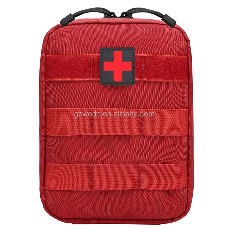 

Medical Military Water Proof Empty First Aid Bag Emergency, Nurse Molle EMT Tactical IFAK First Aid Kit Pouch Red