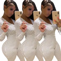 

B91562 women bodycon jumpsuit spot lines women rompers womens clothing 2020 new arrivals