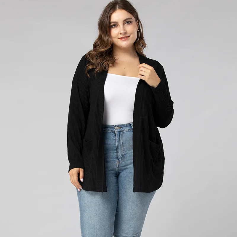 

2020 autumn and winter plus size sweater women cardigan V-neck loose sweater temperament casual, You can be custom