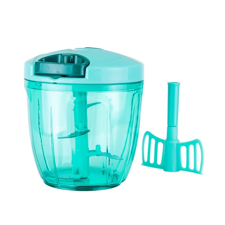 

A592 Manual Vegetable Fruit Garlic Chopper Multi-function Onion Nuts Grinder Portable Kitchen Food Processor Hand Pull Mincer, Blue
