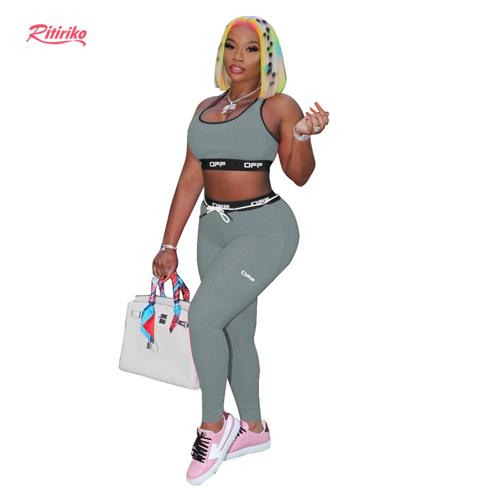 

Sexy Plus Size Deporte High Waist Athletic Workout Running Sports Tayt Butt Leggings Hollow Out Crop Top Two Piece Pants Set, Gray, blue, pink