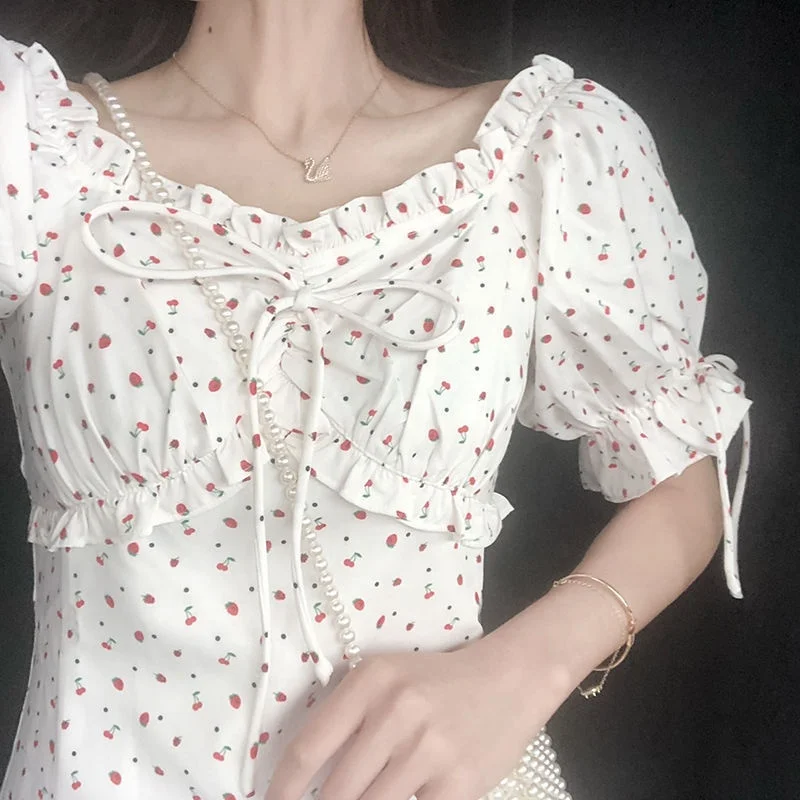 

Summer New French flower fairy A-line dress
