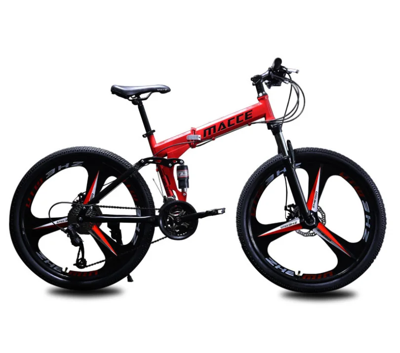 

Cool bike Bicycle mountain folding car 26 inch variable speed double shock absorption double disc brake, Multicolor