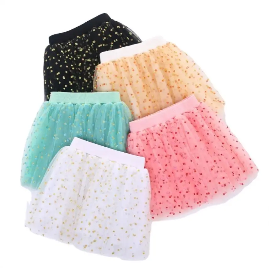 

Hot sale girl's casual dress children yarn skirts kids summer dot dresses, As picture
