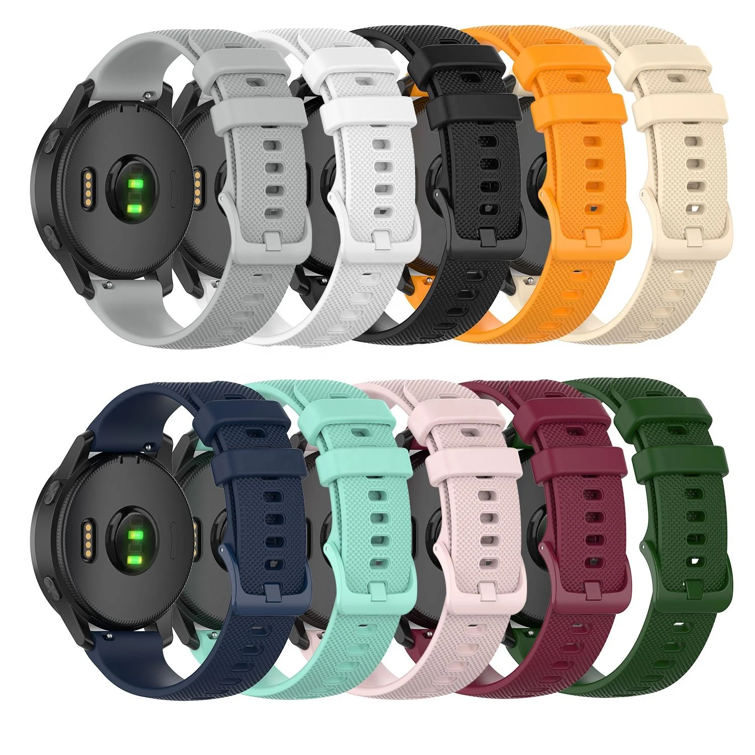 

18mm 20mm 22mm silicone bracelet strap belt for Garmin vivoactive 4s 4 3 Venu SQ watch vivomove 3s forerunner 245 645 745 Band, Many