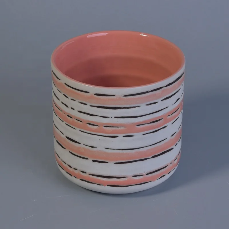 Elegant hand painted ceramic candle containers votive pillar candle holders wedding decoration in bulk