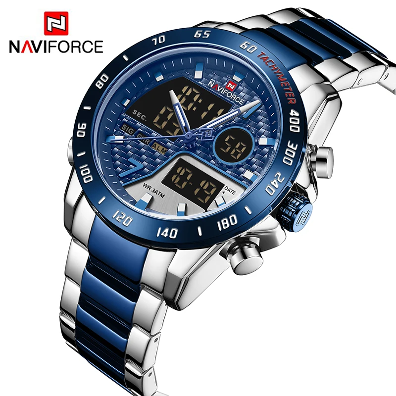 

NAVIFORCE Men Digital Watch LED Sport Military Mens Quartz Wristwatch Male Luminous Waterproof Clock Watches Relogio Masculino