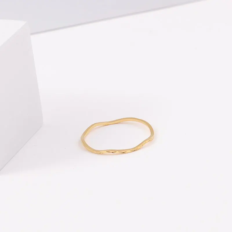 

Joolim Jewelry Wholesale 18K Gold Plated Waved Sculpture Stainless Steel Dainty Rings for Women Jewelry Wholesale