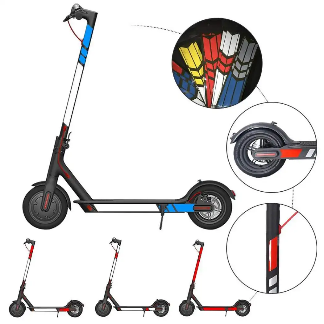 

Scooter Body Night Riding Reflective Sticker M365 Reflective Styling Stickers For Mijia M365 Electric Scooter, Red,sliver,yellow