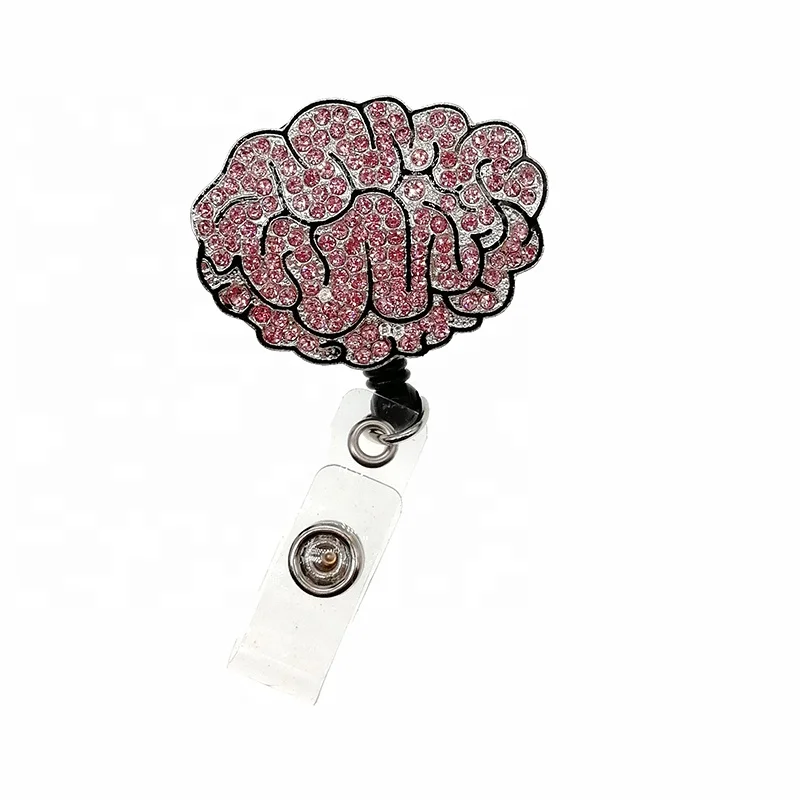 

Lailina Style Rhinestone Brain Retractable Badge Holder Medical Nursing Badge Card Reel For Nurse Gifts