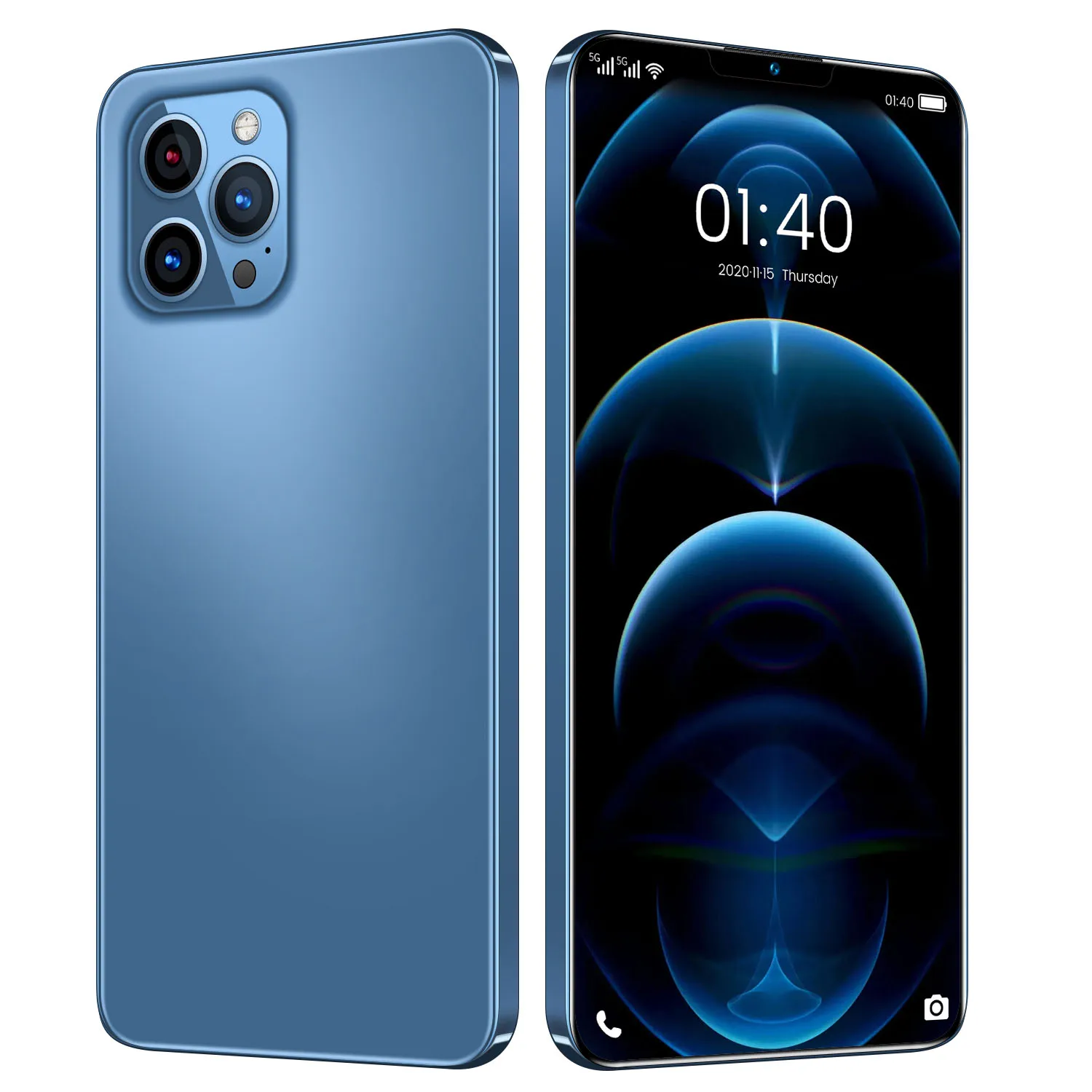 

I12 Pro Max 6.7 Inch 12gb 512gb Android Smartphone 10 Core 5g LET Camera MTK6889 Face ID Unlock Mobile Phone, Black blue