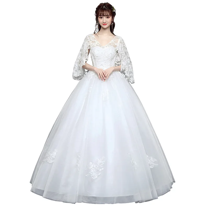 

Princess Gaun Pengantin Untuk Wanita Gemuk Bondage Fat Ladies Wedding Dress Lace Fabric