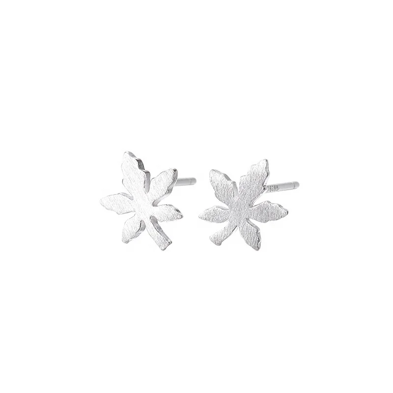 

Zircon Jewelry Lovely Leaf Stud Earring Fashion Threaded Earrings, White